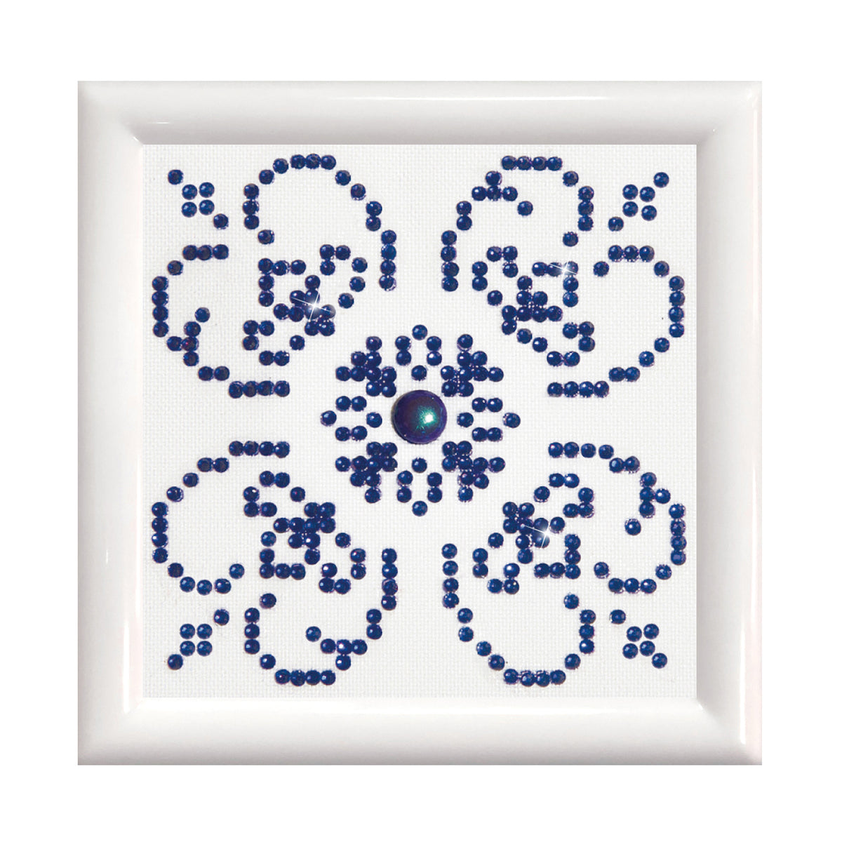 Diamond Dotz Diamond Painting Kit: Blue on White: with Frame 9.5 x 9.5cm