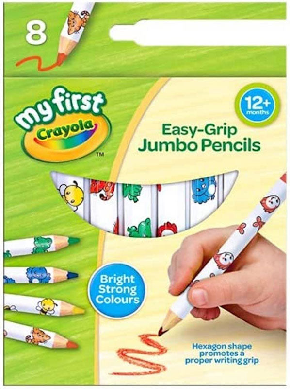 My First Crayola 8 Easy Grip Jumbo Hexagon Shape Pencils