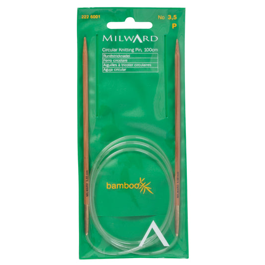 Milward 100cm Natural Bamboo Circular Knitting Needles
