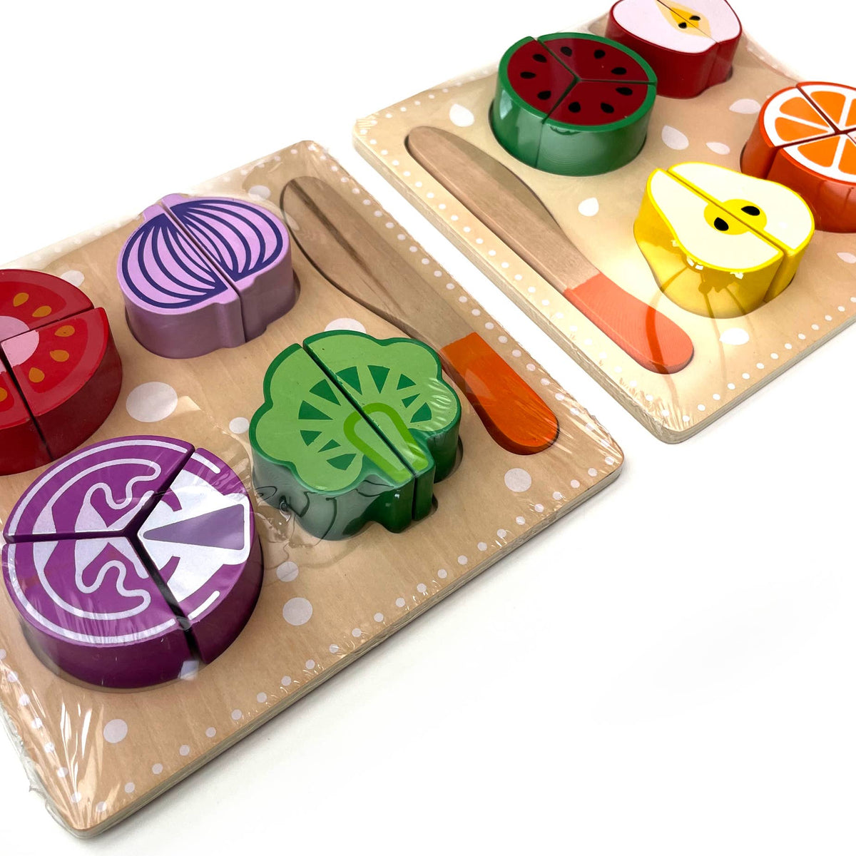 Wooden Fruit & Vegetable Puzzle Play Set