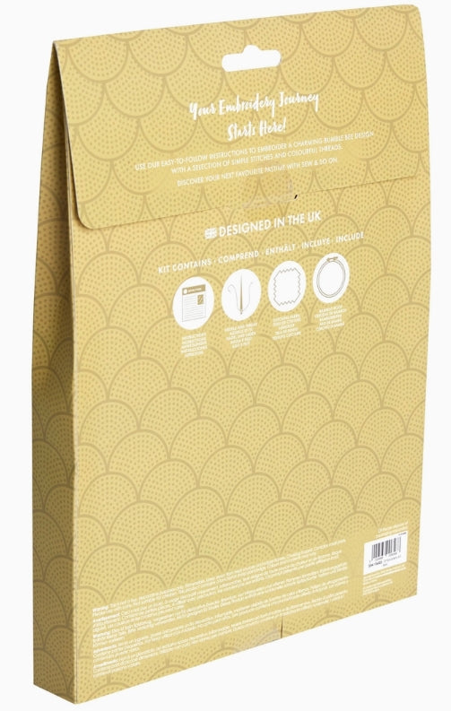 Embroidery Kit Bee Thread Stitching Fabric Bamboo Hoop Instructions