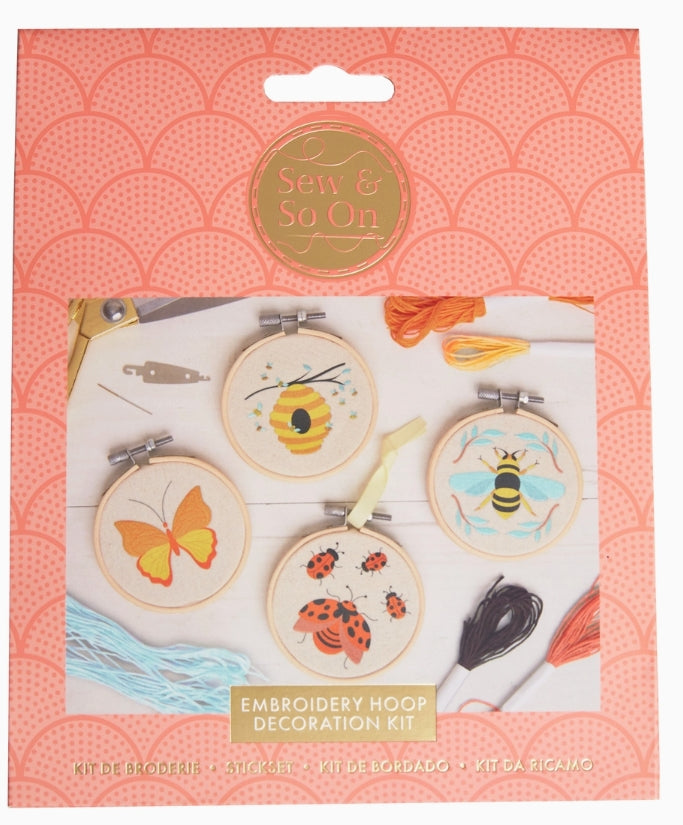 Embroidery Hoop Decoration Kit - Bees & Bugs