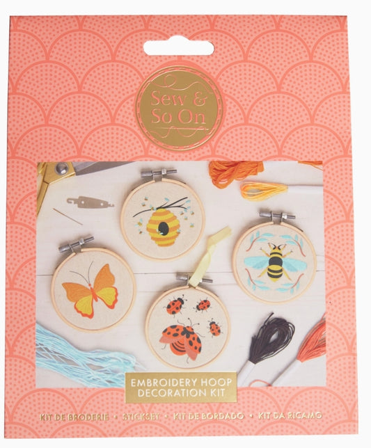 Embroidery Hoop Decoration Kit - Bees & Bugs