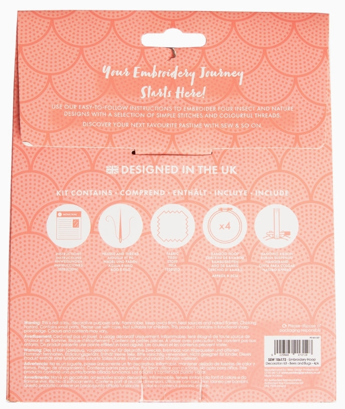 Embroidery Hoop Decoration Kit - Bees & Bugs