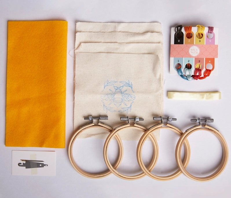 Embroidery Hoop Decoration Kit - Bees & Bugs