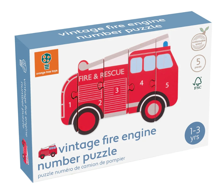 Vintage Fire Engine Number Puzzle