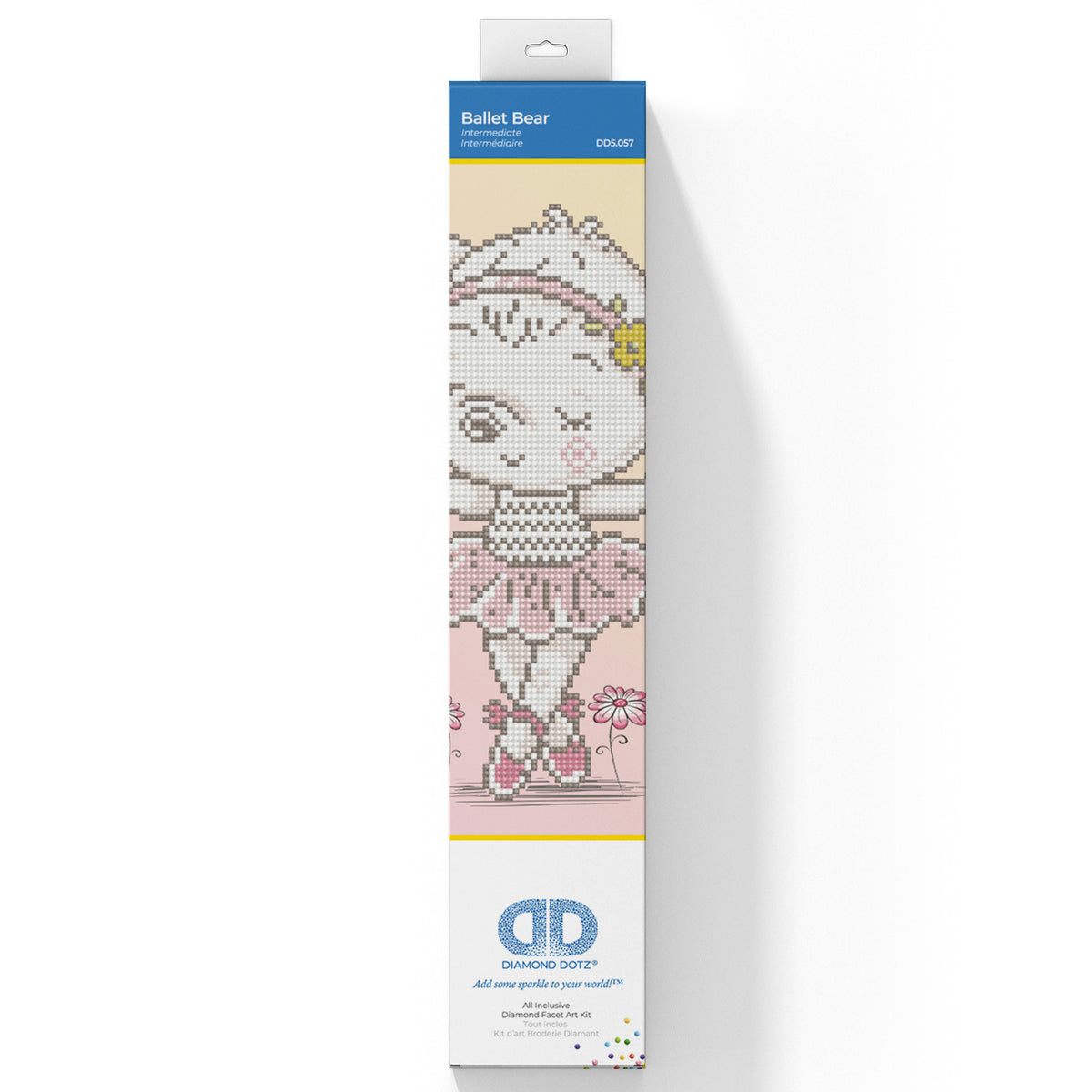 Diamond Dotz Diamond Painting Kit: 'Ballet Bear'  Intermediate Level 32cm x 32cm