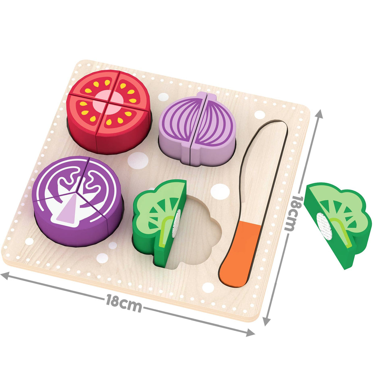 Wooden Fruit & Vegetable Puzzle Play Set