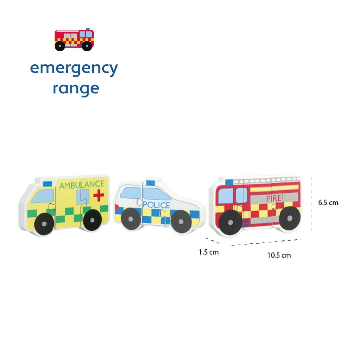 Emergency Services Wooden Mini Puzzles