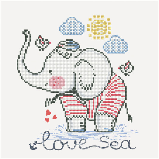 Diamond Dotz Diamond Painting Kit : 'Love Sea'  Elephant Intermediate Level