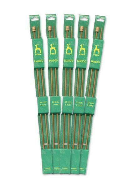 Pony Bamboo Straight Knitting Needles Pins